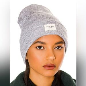 NWT Rag & Bone Addison Wool Blend Beanie in Heather Grey